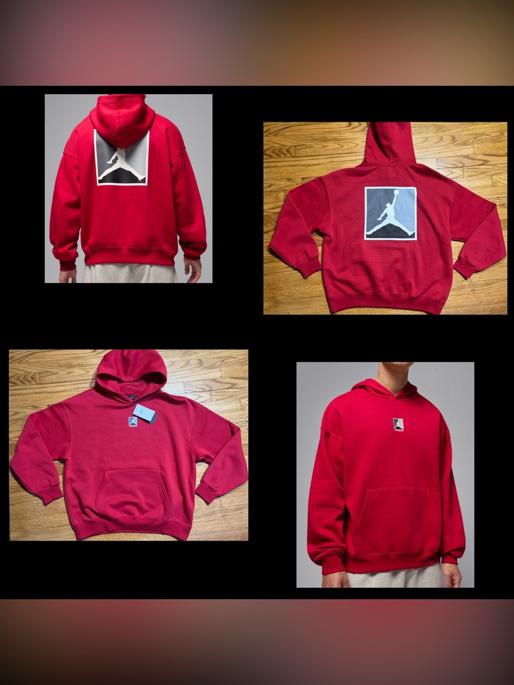 Jordan Brooklyn Fleece Men's Graphic Pullover Hoodie size New! red